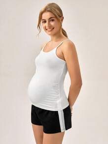 SHEIN 孕婦素色吊帶上衣 - 白色 - 查看 3