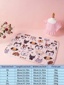 1pc Cartoon Dog Print Pet Crate Mat For Dog And Cat For Sleeping - Multicolor - View 2