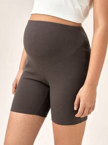 SHEIN Maternity Belly Support Cycling Shorts - Dark Grey - View 5