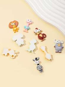 10pcs/set Fashion Polyresin Animal DIY Accessory For Women For DIY Jewelry Making - Multicolor - View 4