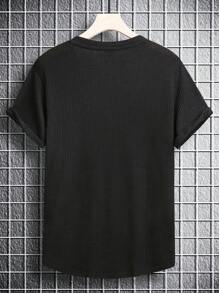 Manfinity Homme Áo thun & Áo lót Nam màu trơn Giải trí - màu đen - Xem 3