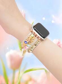 Colorful Tassel Beaded Bracelet Band With Lucky Heart Palm Graphic, Compatible With Apple Apple Watch Ultra/SE/Series 10/9/8/7/6/5/4/3/2/1 In 38/40/41/42/44/45/49mm Size, 42/46mm For S10 Valentines