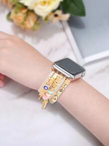 Colorful Tassel Beaded Bracelet Band With Lucky Heart Palm Graphic, Compatible With Apple Apple Watch Ultra/SE/Series 10/9/8/7/6/5/4/3/2/1 In 38/40/41/42/44/45/49mm Size, 42/46mm For S10 Valentines