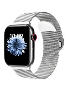 Dây đeo đồng hồ bằng thép không gỉ chống trượt thời trang màu bạc, tương thích với đồng hồ thông minh - Bạc - Xem 1