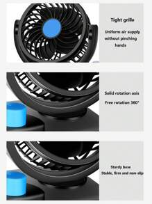 1入組雙頭車電氣扇 - 黑色 - 查看 5