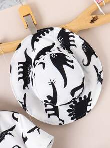 SHEIN 男童恐龍印花上衣和短褲 - 黑與白 - 查看 4