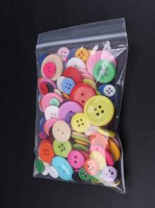 60g多彩鈕扣（適用於衣服/嬰兒diy智力開發-隨機顏色/尺寸） - 彩色 - 查看 2