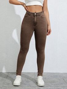 SHEIN SXY Slant Pocket Skinny Jeans