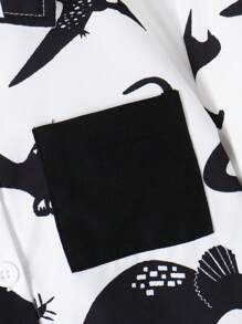 SHEIN 男童恐龍印花上衣和短褲 - 黑與白 - 查看 6