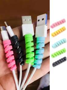 10pcs Charger Cable Saver Protector - Snug Fit For All Cell Phones, Computers, And Chargers Compatible With All Apple & Android Wires Cable Protector, Charger Protector - Multicolor - View 2