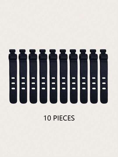 10 件纯色硅胶数据线扎带理线器