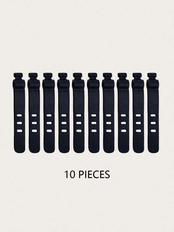 10 件纯色硅胶数据线扎带理线器