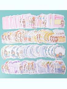 100pcs Orange Cake INS Japan Style Shaped Memo Pads, Cute Non-Sticky Writeable Scrapbooking Diary Decorative Supplies, Back To School, Study Essentials - Yellow - View 7