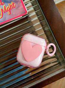 粉色愛心裝飾保護殼,適用於airpods1/2和airpods Pro - 粉色 - 查看 3