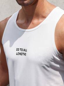 Manfinity Sport Corelite Men Letter Graphic Sports Tank Top - White - View 3