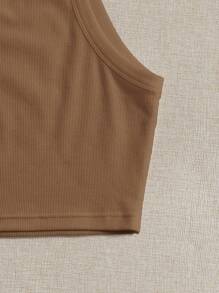 SHEIN EZwear 純色針織女裝簡單上衣,適合日常穿著或度假穿著