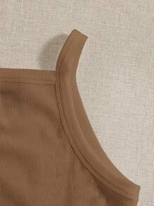 SHEIN EZwear 純色針織女裝簡單上衣,適合日常穿著或度假穿著