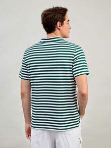 GENTILAND Men Striped Print Polo Shirt - Multicolor - View 2