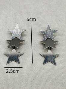 Star Drop Earrings - White - View 4