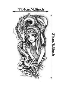 1 hoja Pegatina tatuaje duende con estampado - Multicolor - Ver 4