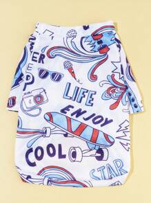 1pc Cartoon Graphic Pet Tee For Dog And Cat For Summer - Multicolor - View 3