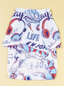 1pc Cartoon Graphic Pet Tee For Dog And Cat For Summer - Multicolor - View 6