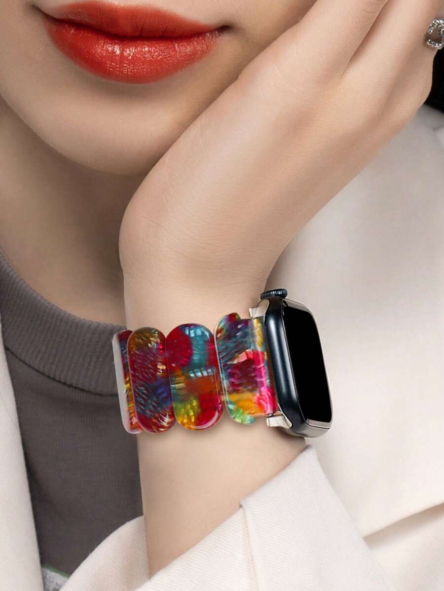 Correa de reloj compatible con Apple Watch de color combinado poliresina - Multicolor - Ver 1