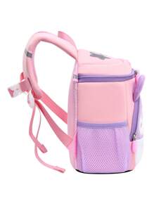 中等經典背包卡通兔子和字母圖案可愛 - 粉色 - 查看 4