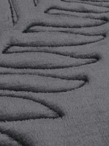 1pc Leaf Design Black Bath Rug, Modern Polyester Non-slip Bath Mat For Bathroom - Dark Grey - View 2