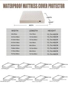 1pc Waterproof Fitted Sheet - Grey - View 3