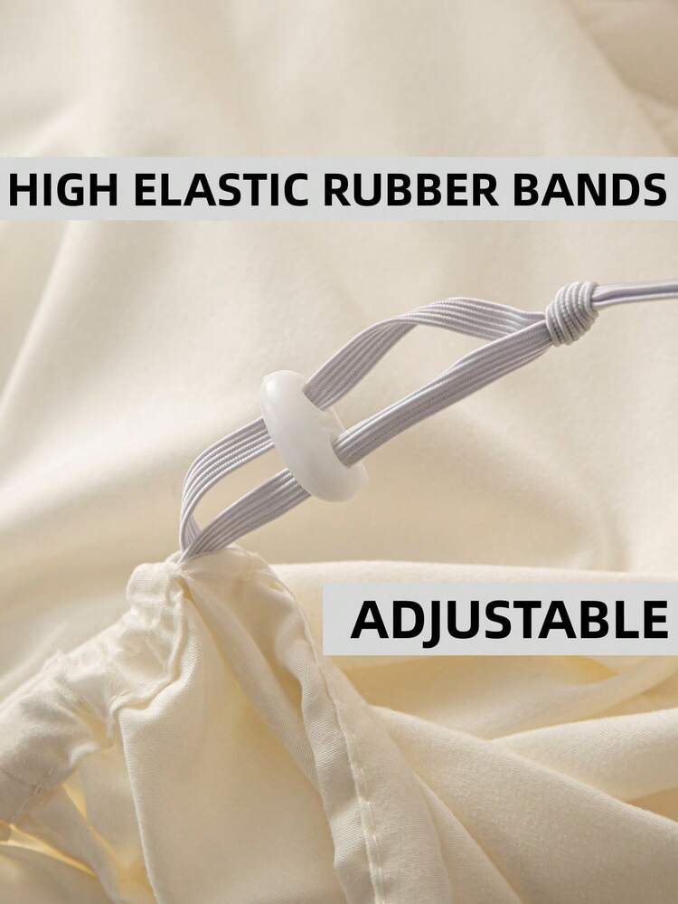 1pc Plain Waterproof Fitted Sheet - White - View 3