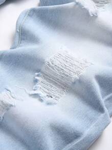 Nam Quần jean Bông Rách Frayed Denim mùa giặt - Rửa nhẹ - Xem 5