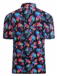 Áo thun có cổ Nam Nút Nhiệt đới Tất cả trên in Giải trí - Nhiều màu - Xem 2