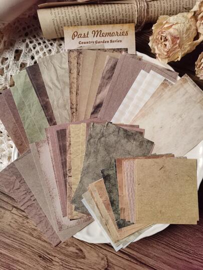 60 peças Papel decorativo artesanal padrão misto