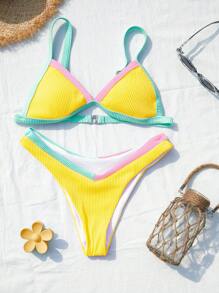 Bikinx 撞色滾邊三角杯比基尼泳裝 - 彩色 - 查看 1