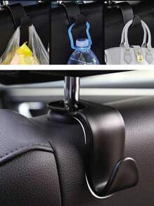 2入組素色汽車座椅背鉤 - 黑色 - 查看 4