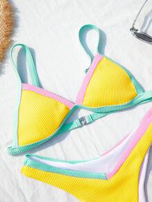 Bikinx 撞色滾邊三角杯比基尼泳裝 - 彩色 - 查看 3