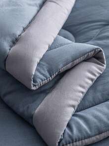 1pc Contrast Binding Quilted Bedspread, Simple Fabric Summer Quilt, For Bedroom - Multicolor - View 4