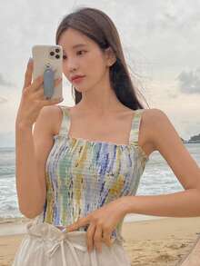 DAZY 紮染木耳邊吊帶上衣 - 彩色 - 查看 2