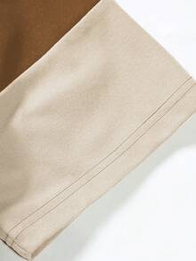 Manfinity Homme Men Letter Graphic Two Tone Polo Shirt - Khaki - View 6