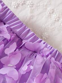 嬰兒西裝領西裝外套和素色吊帶上衣和蝴蝶貼花網紗覆蓋裙子套裝 - 彩色 - 查看 6