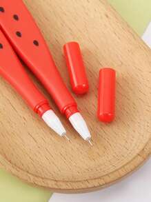 4入組西瓜設計中性筆 - 黑色 - 查看 3