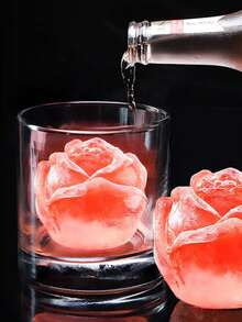 1入組花形冰模，白色矽膠冰格模具，家用