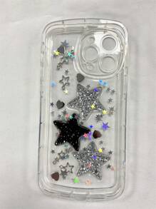 Ốp Điện Thoại Trong Suốt Lấp Lánh Tương Thích Với IPhone 11/12/13 Pro Max, Chất Liệu Tpu Mềm Mại, Chống Rơi Và Chống Trơn Trượt - Trong sáng - Xem 2