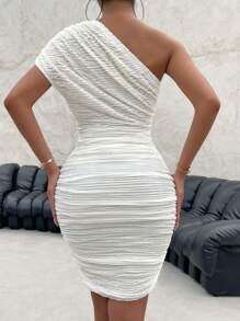 SHEIN SXY One Shoulder Ruched Bodycon Dress