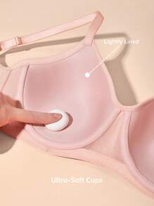 LUVLETTE Dream Curve Support+ Full Coverage T-Shirt Bra - Pink - View 5