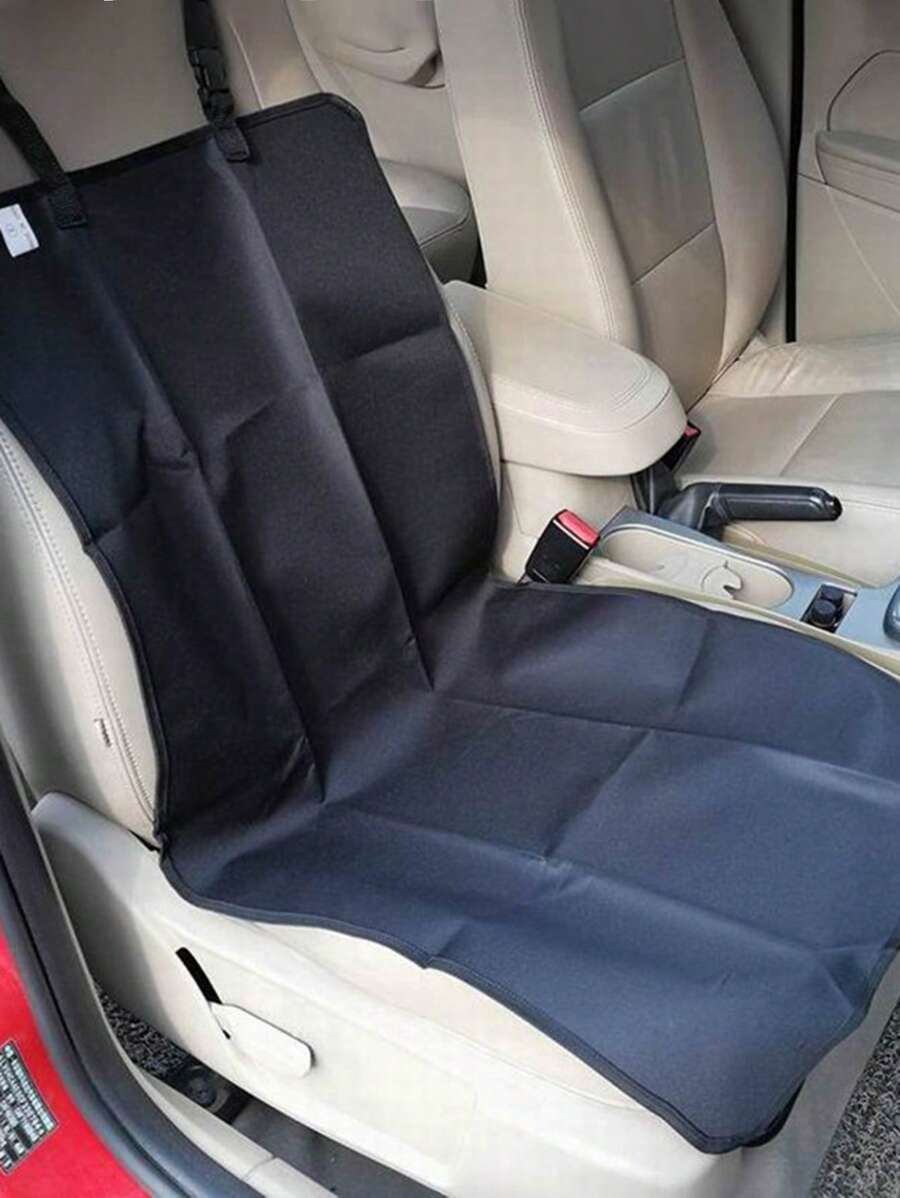 1pc Solid Color Fabric Car Pet Anti-scratch Anti-dirty Cushion - Black - View 1