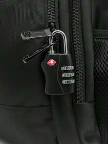 1PC Lock Luggage Padlock With 3 Digit, Lock For Suitcase TSA Approved Cable Luggage Locks Re-Settable Combination With Alloy Body For Luggage Suitcase Carry On Backpack Laptop Bag Or Purse - Black - View 1