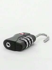 1PC Lock Luggage Padlock With 3 Digit, Lock For Suitcase TSA Approved Cable Luggage Locks Re-Settable Combination With Alloy Body For Luggage Suitcase Carry On Backpack Laptop Bag Or Purse - Black - View 3