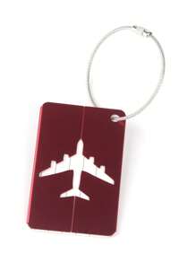 1 件铝合金行李牌、登机牌、行李牌、行李托运标签、蜜月旅行配件金属标签、节日金属度假配件、学校包、学校配件、学校用品 - 紅色 - 查看 2